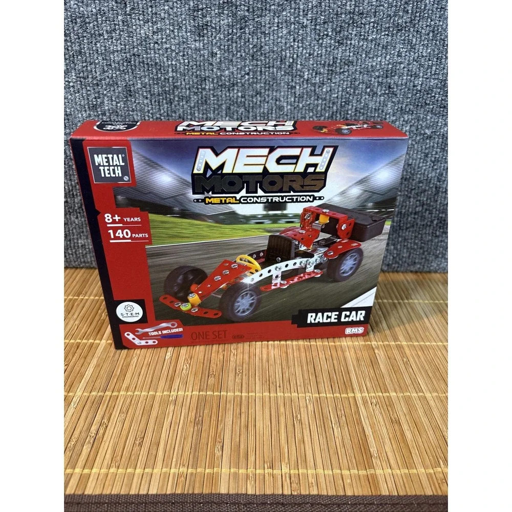 Mech Motors Metal Construction Kit • Race Car. S•T•E•M Engineering-Metal Tech.
